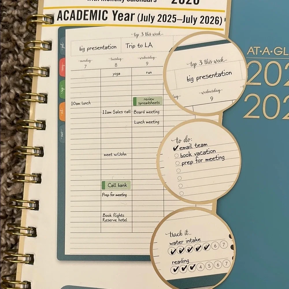 At-A-Glance Academic Pink monthly/weekly Office Planner